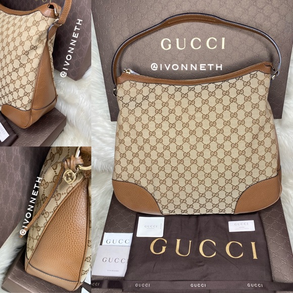 BIG HOBO GUCCI Bree Original GG Canvas Hobo Bag, Tan/Browns - Picture 3 of 13